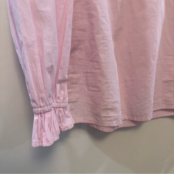 J. CREW S V-Neck Top Eyelet Trim Pink BL038 Spring Summer - Picture 2 of 7